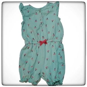 Summer Cherry Ruffled Romper Onsie-18M